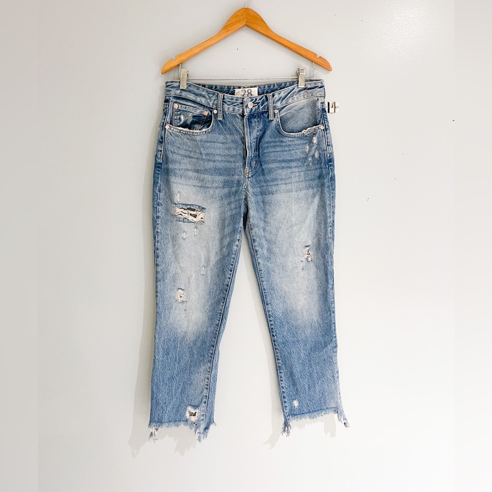 Free People Faded Blue Cropped Jeans